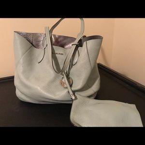 Michael Kors Blue/Silver Leather Reversible Tote